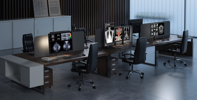 Monitores de diagnóstico con fondo negro